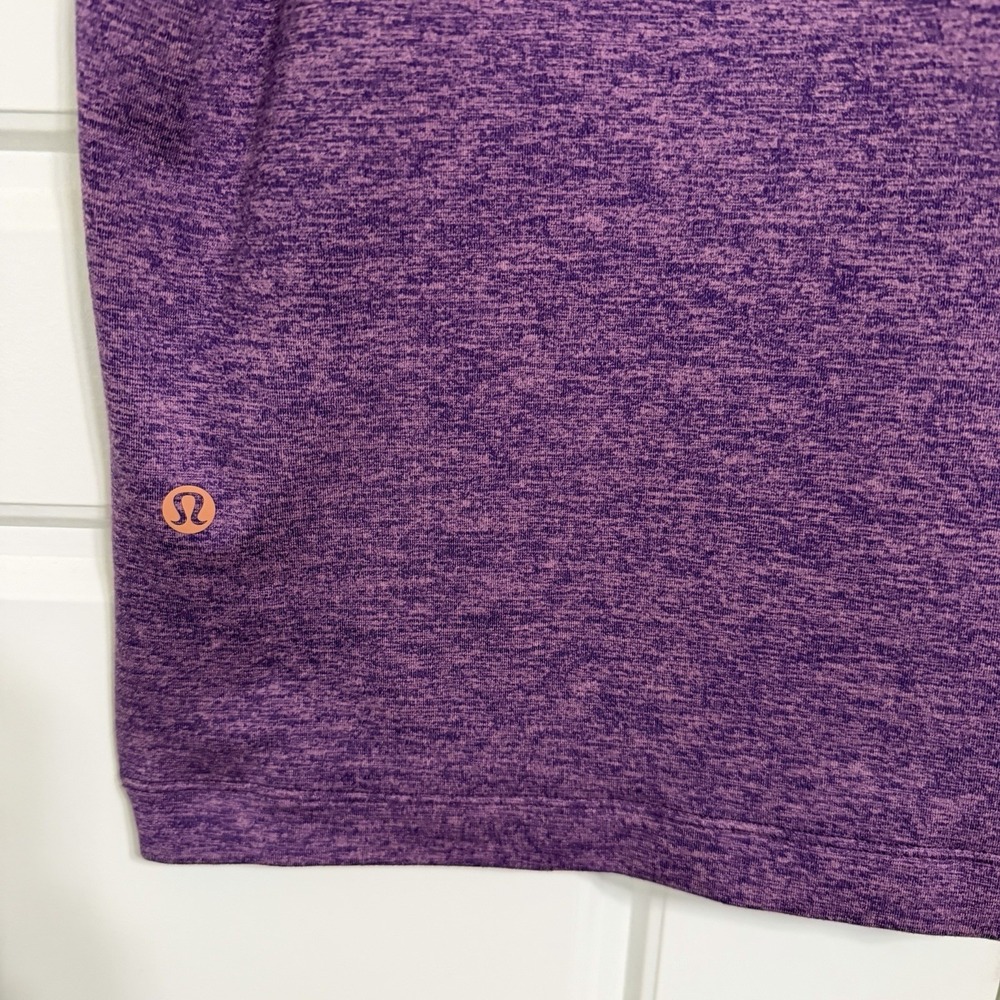 Lululemon Athletica Purple Heathered Short Sleeve Athletic T Shirt Women's‎ Med - Picture 7 of 8